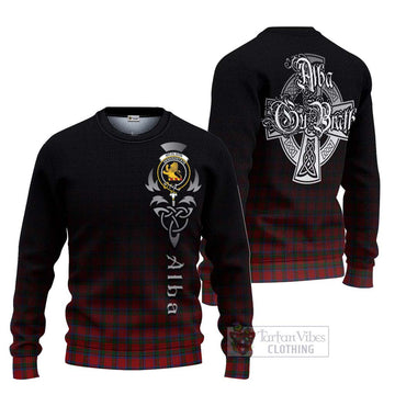 Tartan Vibes Clothing Nicolson Tartan Knitted Sweater Featuring Alba Gu Brath Family Crest Celtic Inspired
