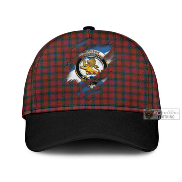 Nicolson Tartan Classic Cap with Family Crest In Me Style