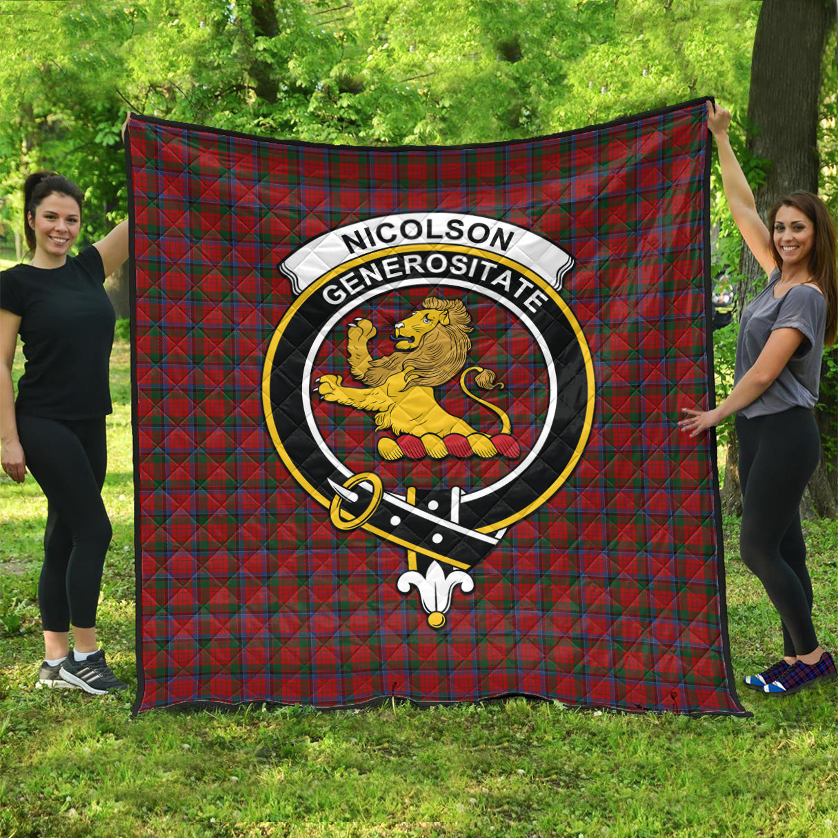 nicolson-tartan-quilt-with-family-crest
