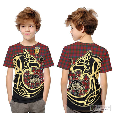 Nicolson Tartan Kid T-Shirt with Family Crest Celtic Wolf Style Youth XL Size14 - Tartan Vibes Clothing