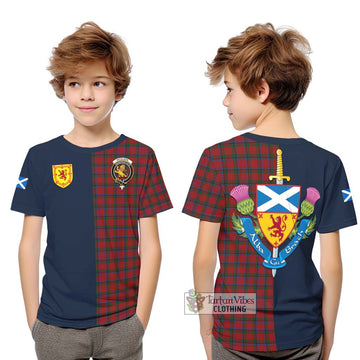 Tartan Vibes Clothing Nicolson Tartan Kid T-Shirt with Scottish Lion Royal Arm Half Style