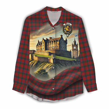 Tartan Vibes Clothing Nicolson Tartan Family Crest Women's Casual Shirt with Scottish Ancient Castle Style