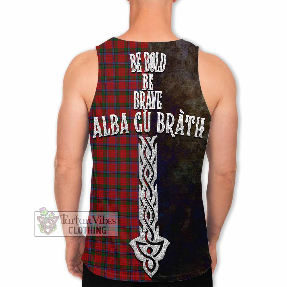 Tartan Vibes Clothing Nicolson Tartan Family Crest Men's Tank Top Alba Gu Brath Be Brave Lion Ancient Style