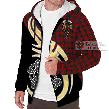 Nicolson Tartan Sherpa Hoodie with Family Crest and Celtic Symbol Style