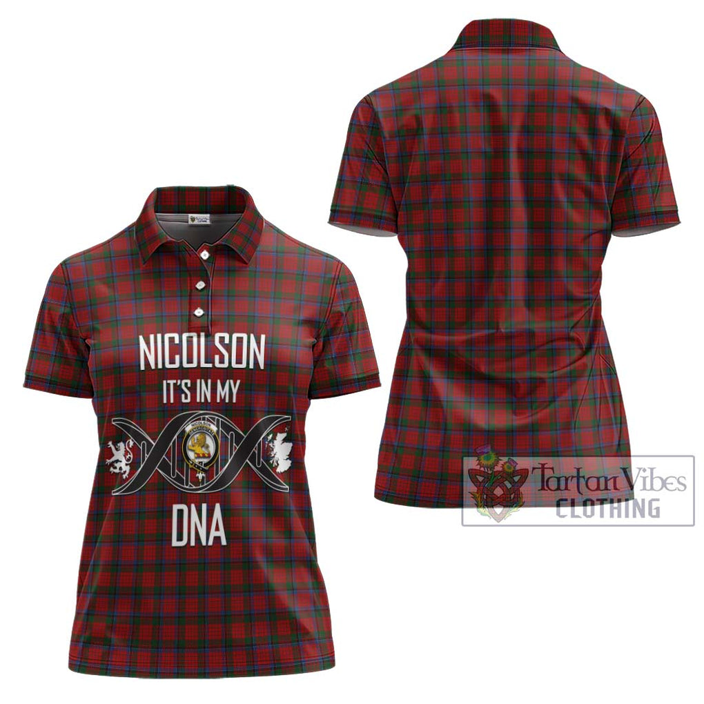 Nicolson Tartan Women's Polo Shirt with Family Crest DNA In Me Style - Tartanvibesclothing Shop