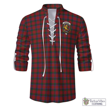 Tartan Vibes Clothing Nicolson Tartan Men's Scottish Traditional Jacobite Ghillie Kilt Shirt with Family Crest