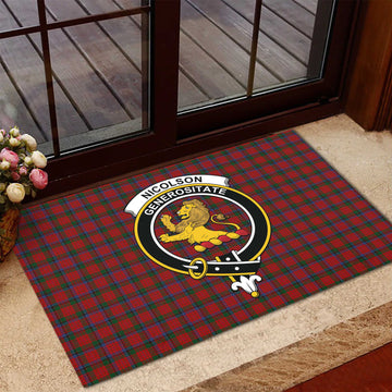 Nicolson Tartan Rubber Doormat with Family Crest