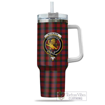 Nicolson Tartan and Family Crest Tumbler with Handle