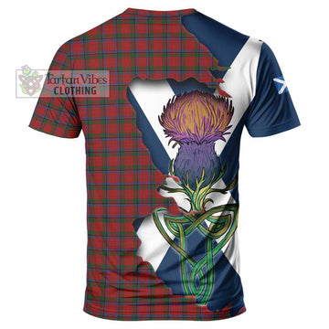 Tartan Vibes Clothing Nicolson Tartan Family Crest T-Shirt Scottish Thistle Celtic Inspired