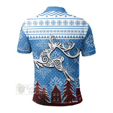 Nicolson Clan Christmas Polo Shirt Celtic Reindeer Style