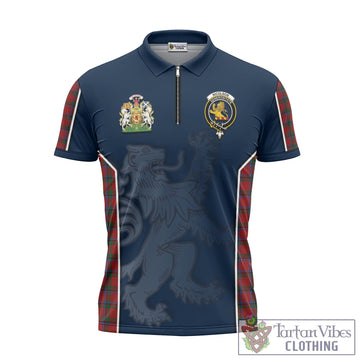 Nicolson Tartan Zipper Polo Shirt with Family Crest and Lion Rampant Vibes Sport Style