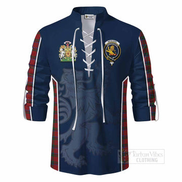 Tartan Vibes Clothing Nicolson Tartan Ghillie Kilt Shirt with Family Crest and Lion Rampant Vibes Sport Style