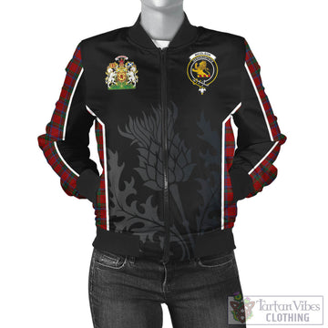 Nicolson Tartan Bomber Jacket with Family Crest and Scottish Thistle Vibes Sport Style