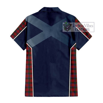 Nicolson Tartan Short Sleeve Button Shirt with Family Crest and Lion Rampant Vibes Sport Style - Tartan Vibes Clothing