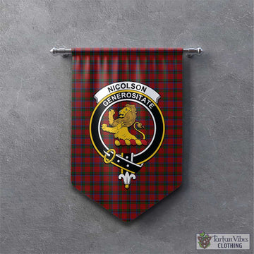 Nicolson Tartan Gonfalon, Tartan Banner with Family Crest