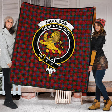 Nicolson Tartan Quilt with Family Crest