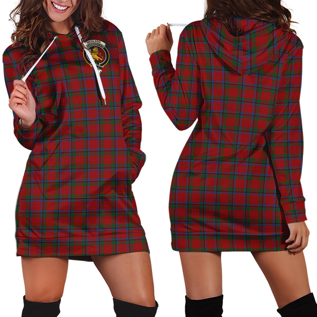 Nicolson Tartan Hoodie Dress with Family Crest - Tartan Vibes Clothing