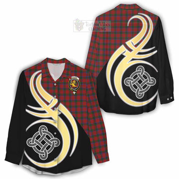 Tartan Vibes Clothing Nicolson Tartan Women's Casual Shirt with Family Crest and Celtic Symbol Style