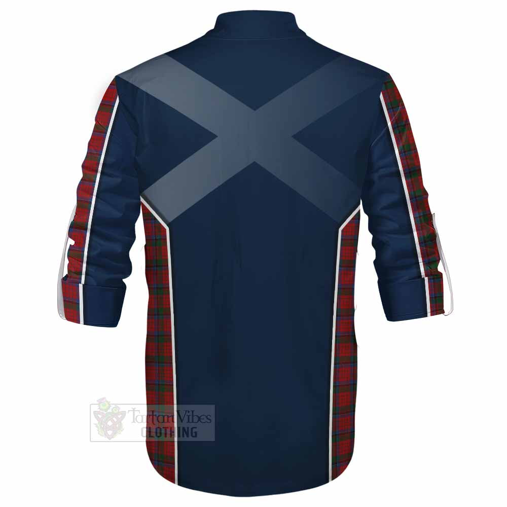 Tartan Vibes Clothing Nicolson Tartan Ghillie Kilt Shirt with Family Crest and Lion Rampant Vibes Sport Style