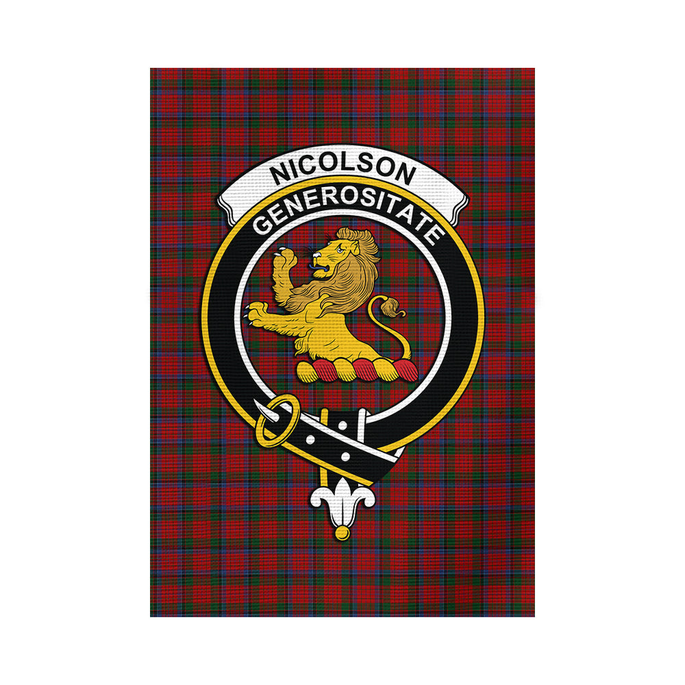 nicolson-tartan-flag-with-family-crest