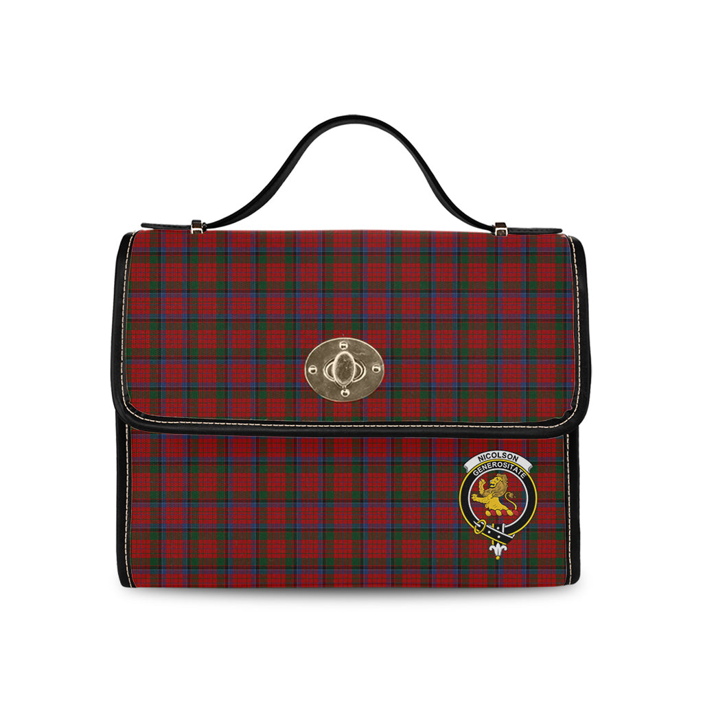 nicolson-tartan-leather-strap-waterproof-canvas-bag-with-family-crest