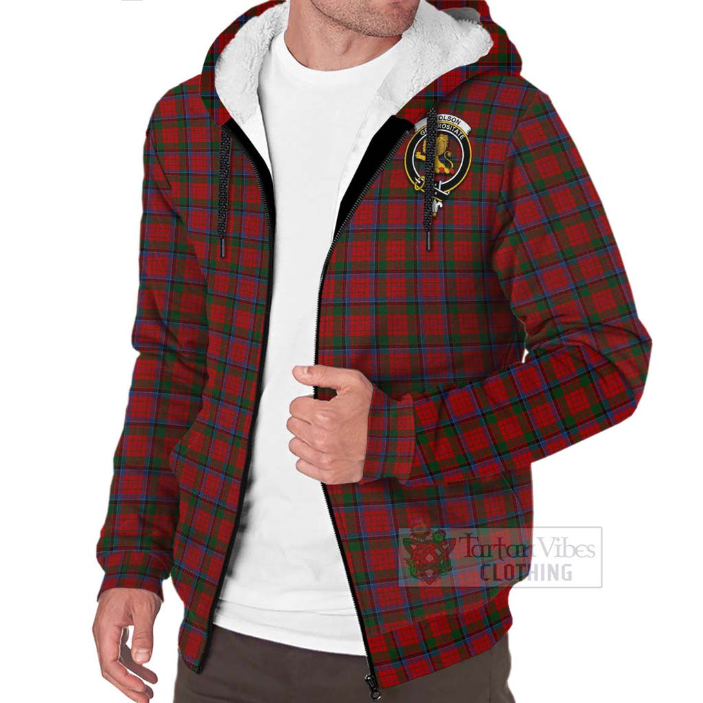 Tartan Vibes Clothing Nicolson Tartan Sherpa Hoodie with Family Crest and Bearded Skull Holding Bottles of Whiskey