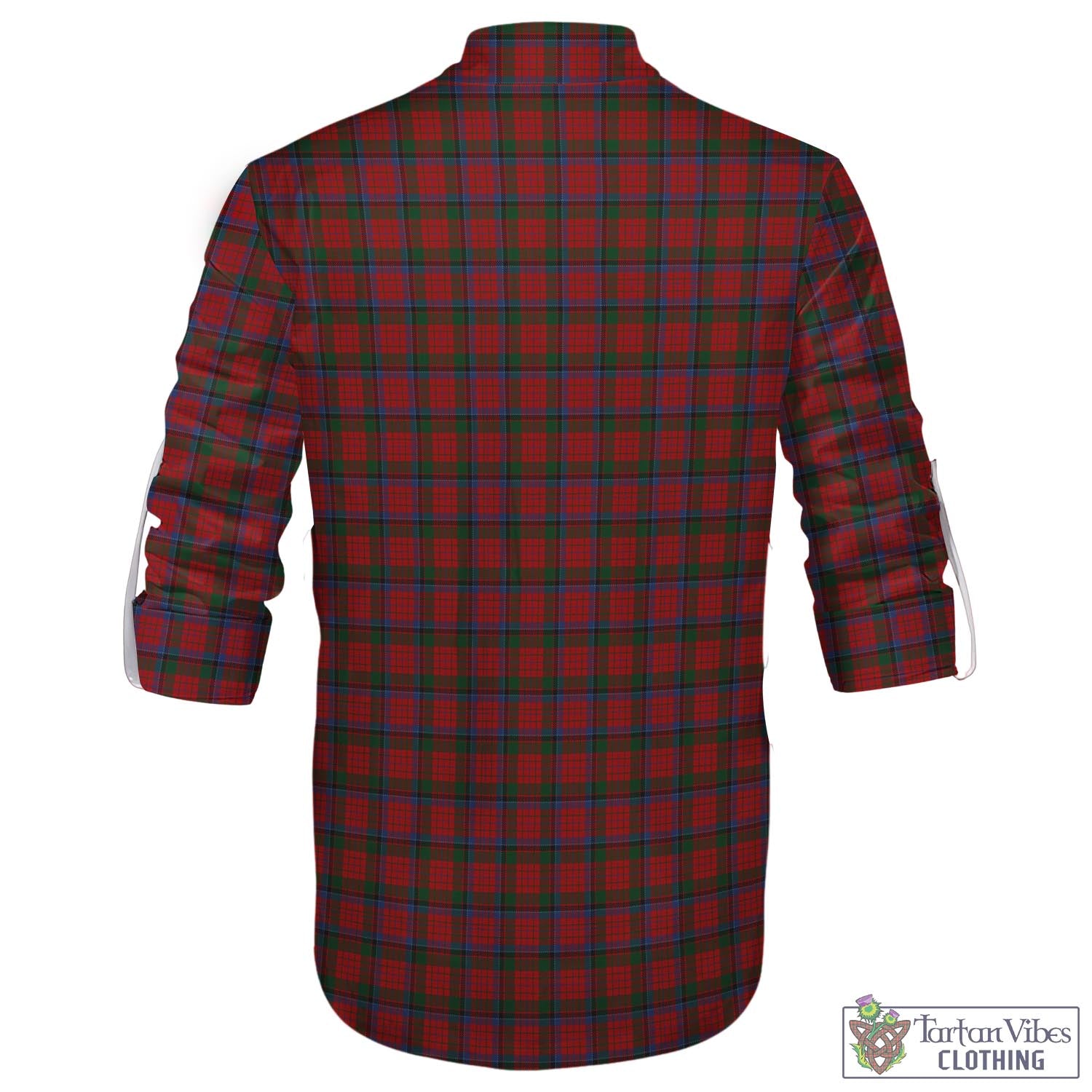 Tartan Vibes Clothing Nicolson Tartan Men's Scottish Traditional Jacobite Ghillie Kilt Shirt with Family Crest