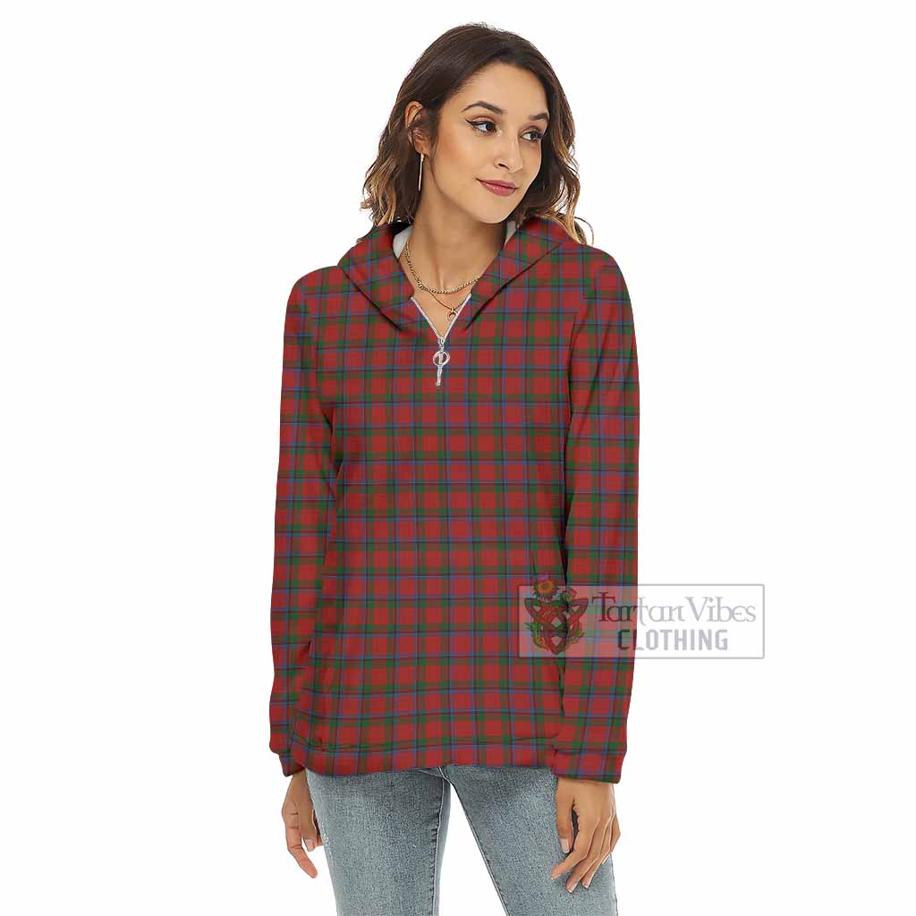 Tartan Vibes Clothing Nicolson Tartan Women's Borg  Half Zip Fleece Hoodie
