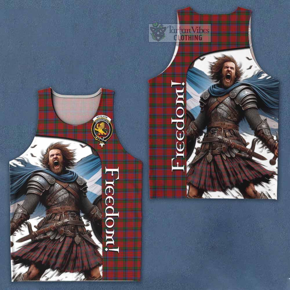 Tartan Vibes Clothing Nicolson Crest Tartan Men's Tank Top Inspired by the Freedom of Scottish Warrior