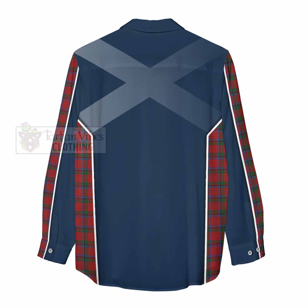 Tartan Vibes Clothing Nicolson Tartan Women's Casual Shirt with Family Crest and Lion Rampant Vibes Sport Style