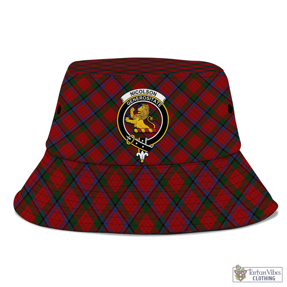 Tartan Vibes Clothing Nicolson Tartan Bucket Hat with Family Crest