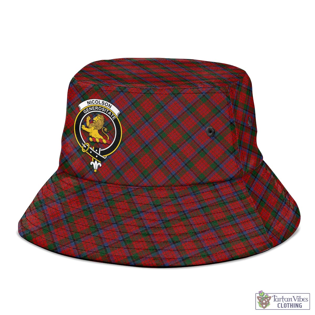 Tartan Vibes Clothing Nicolson Tartan Bucket Hat with Family Crest