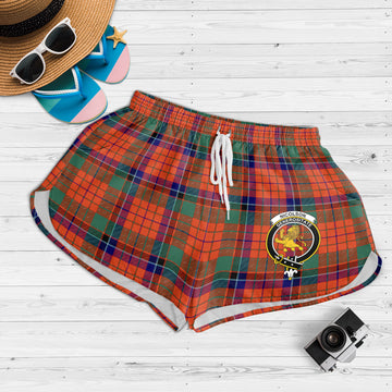 Nicolson Ancient Tartan Womens Shorts with Family Crest