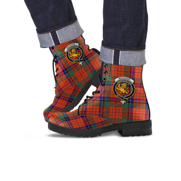 Nicolson Ancient Tartan Leather Boots with Family Crest