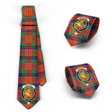 Nicolson Ancient Tartan Classic Necktie with Family Crest