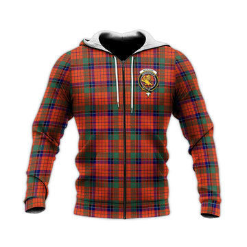 Nicolson Ancient Tartan Knitted Hoodie with Family Crest