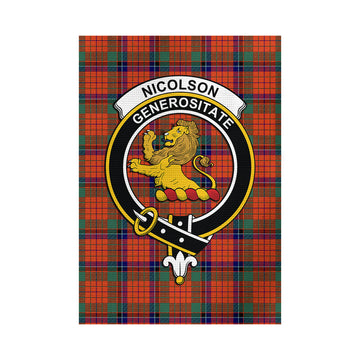 Nicolson Ancient Tartan Garden Flag with Family Crest