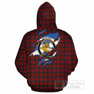Nicolson Clan Crest In Me Tartan Cotton Hoodie Scotland Flag Style