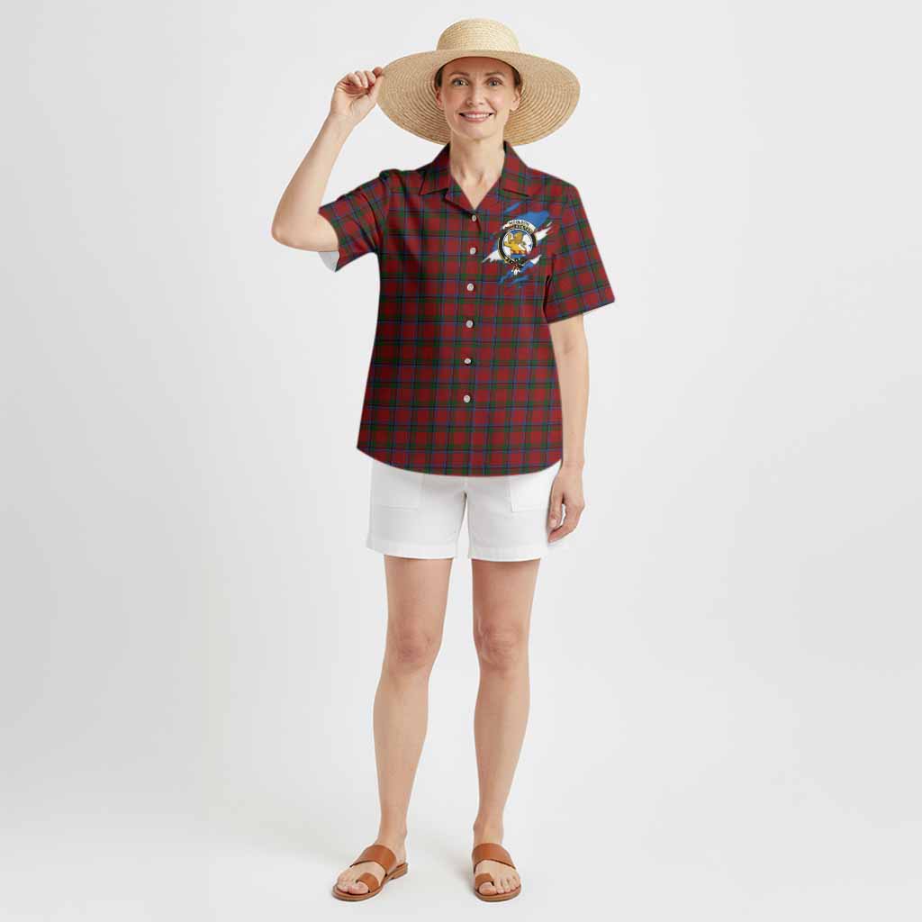 Nicolson Clan Crest In Me Tartan Hawaiian Shirt Scotland Flag Style