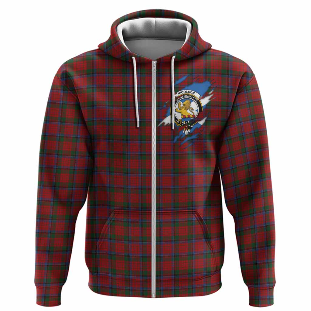 Nicolson Clan Crest In Me Tartan Hoodie Scotland Flag Style