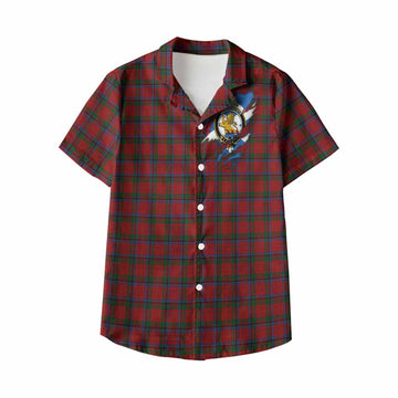 Nicolson Clan Crest In Me Tartan Kid Hawaiian Shirt Scotland Flag Style