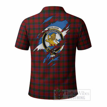 Nicolson Clan Crest In Me Tartan Polo Shirt Scotland Flag Style