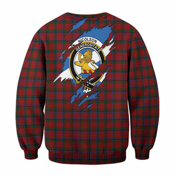 Nicolson Clan Crest In Me Tartan Sweatshirt Scotland Flag Style