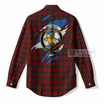 Nicolson Clan Crest In Me Tartan Women Casual Shirt Scotland Flag Style