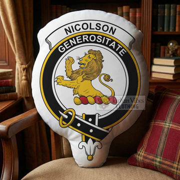 Nicolson Clan Crest Shaped Throw Pillow, Scottish Clan Badge Decorative Pillow
