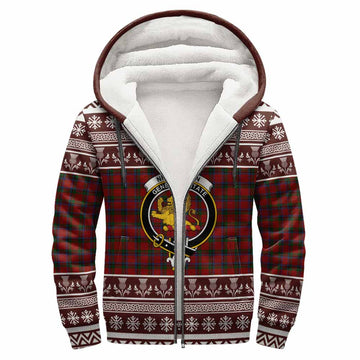 Nicolson Clan Tartan Christmas Fleece Hoodie with Family Crest