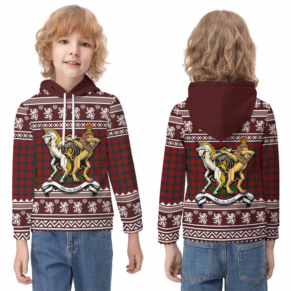 Nicolson Clan Tartan Crest Christmas Kid Hoodie Coat of Arms Funny Style - Tartan Vibes Clothing