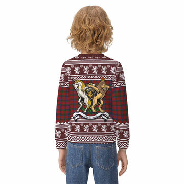 Nicolson Clan Tartan Crest Christmas Kid Ugly Sweatshirt Coat of Arms Funny Style