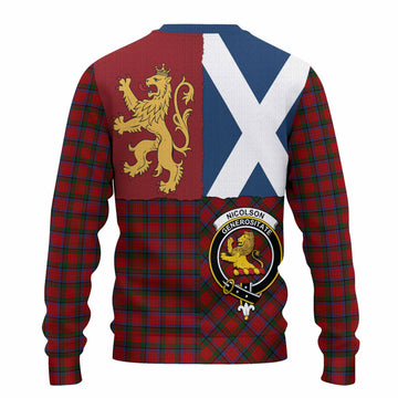 Nicolson Crest Tartan Knitted Sweater with Lion Rampant Saltire Style