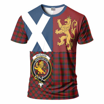 Nicolson Crest Tartan T-Shirt with Lion Rampant Saltire Style